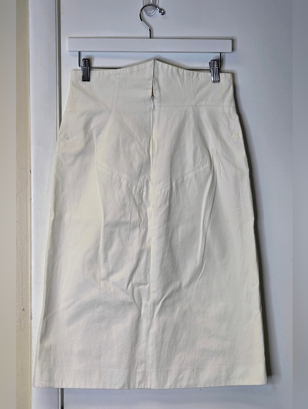 Archival YSL 2008 Stefano Pilati White Cotton Pencil Skirt - FR 36 - Picture 2 of 13